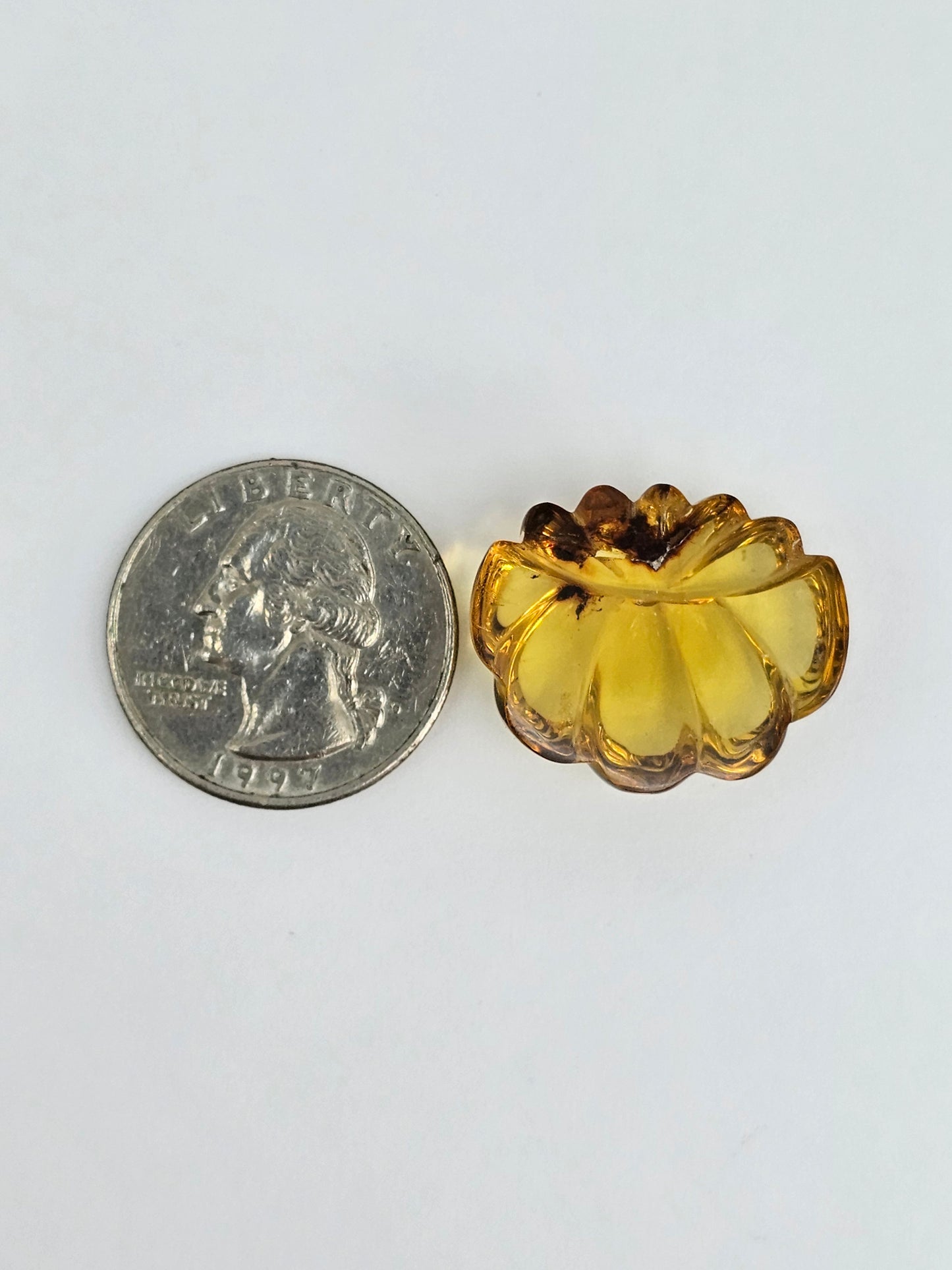 Amber pumpkin cabochon