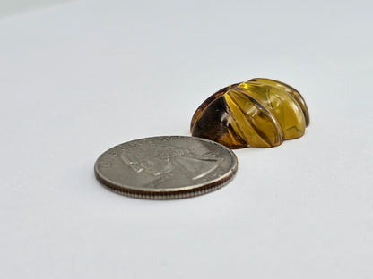 Amber pumpkin cabochon
