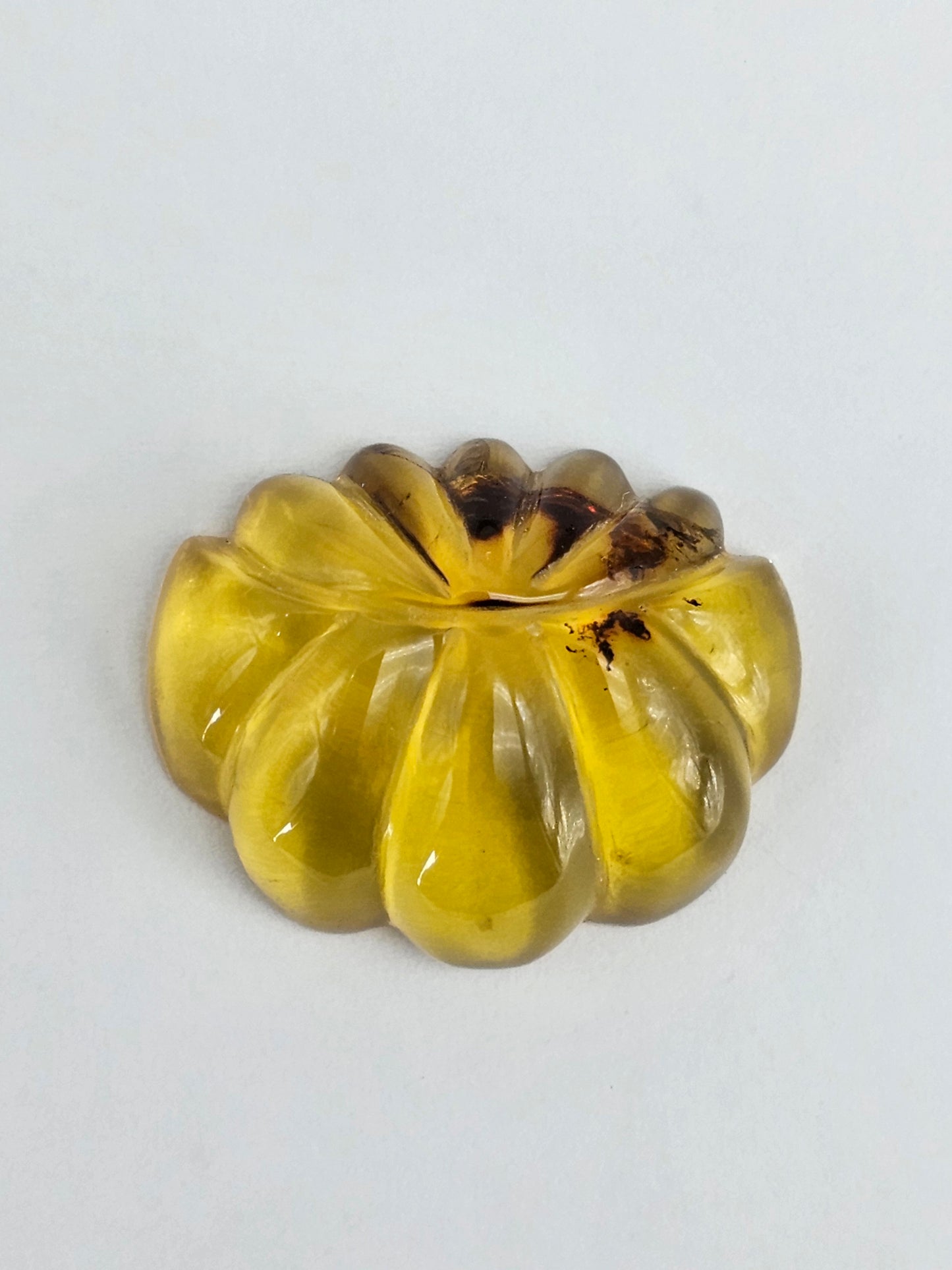 Amber pumpkin cabochon