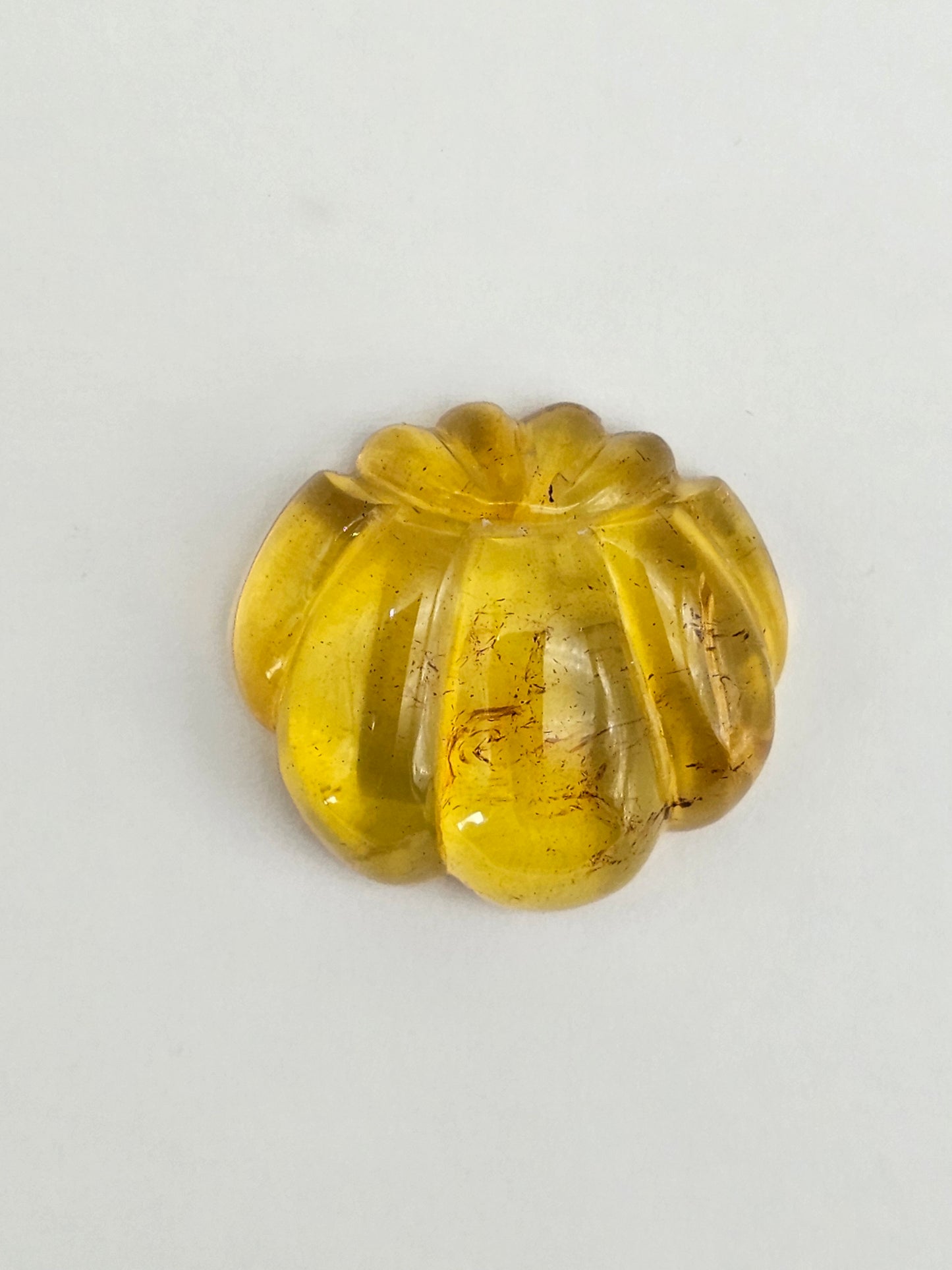 Amber pumpkin cabochon