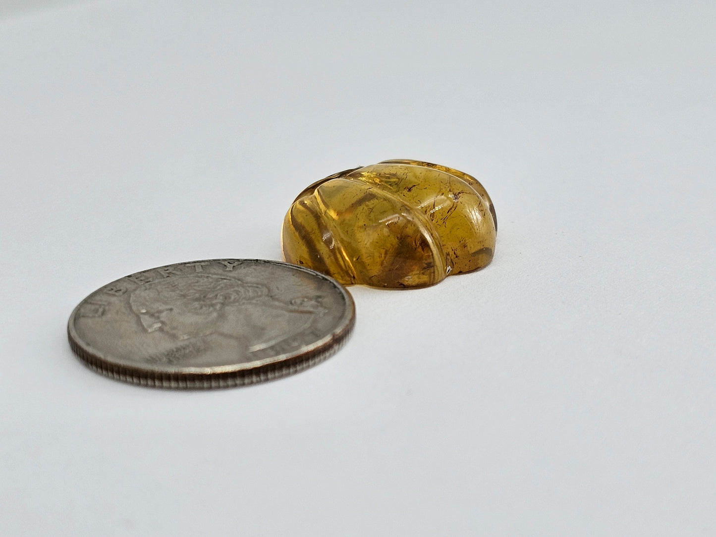 Amber pumpkin cabochon