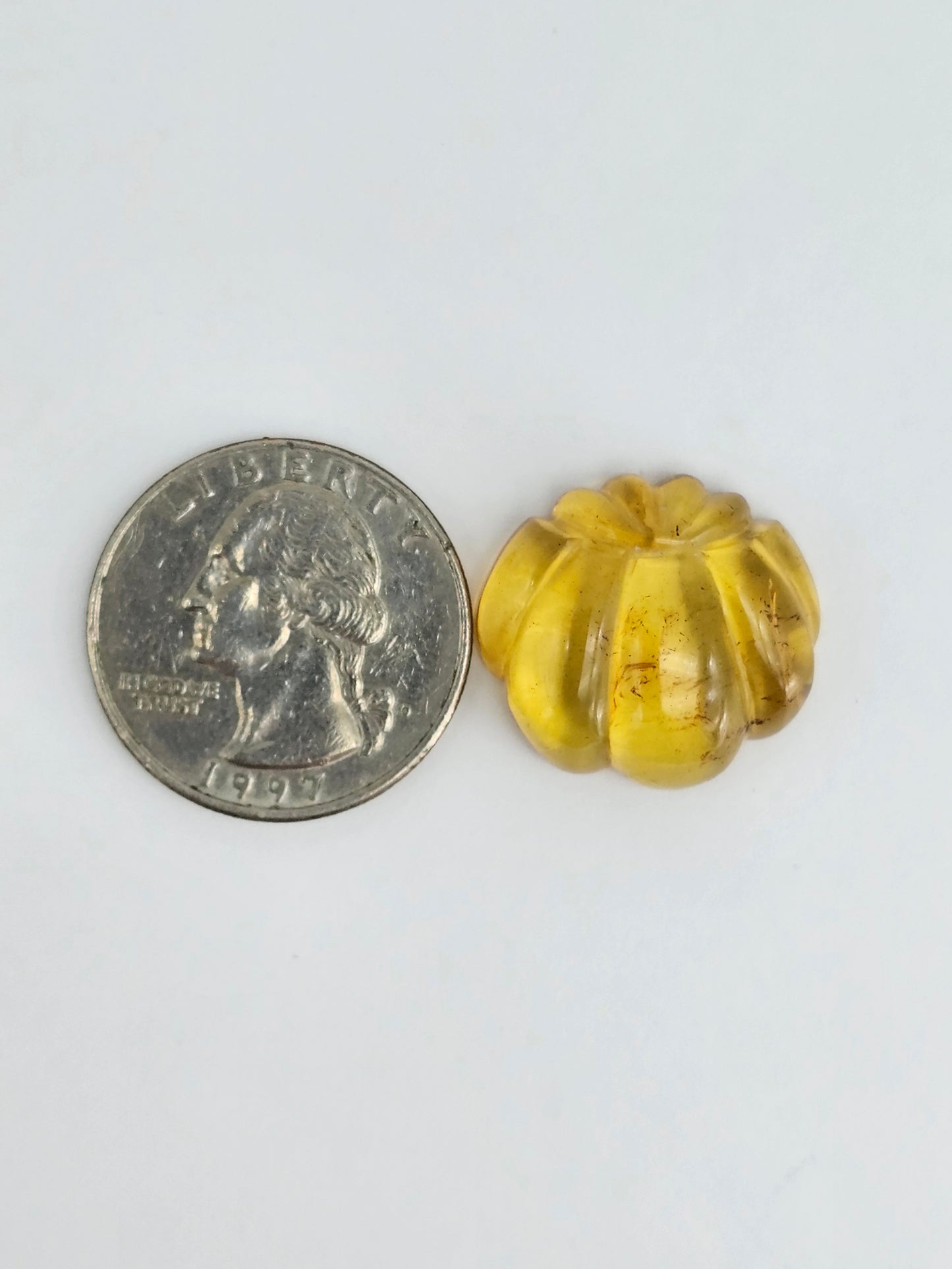 Amber pumpkin cabochon