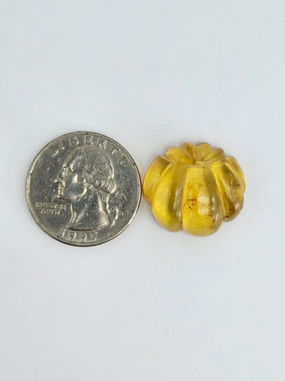 Amber pumpkin cabochon