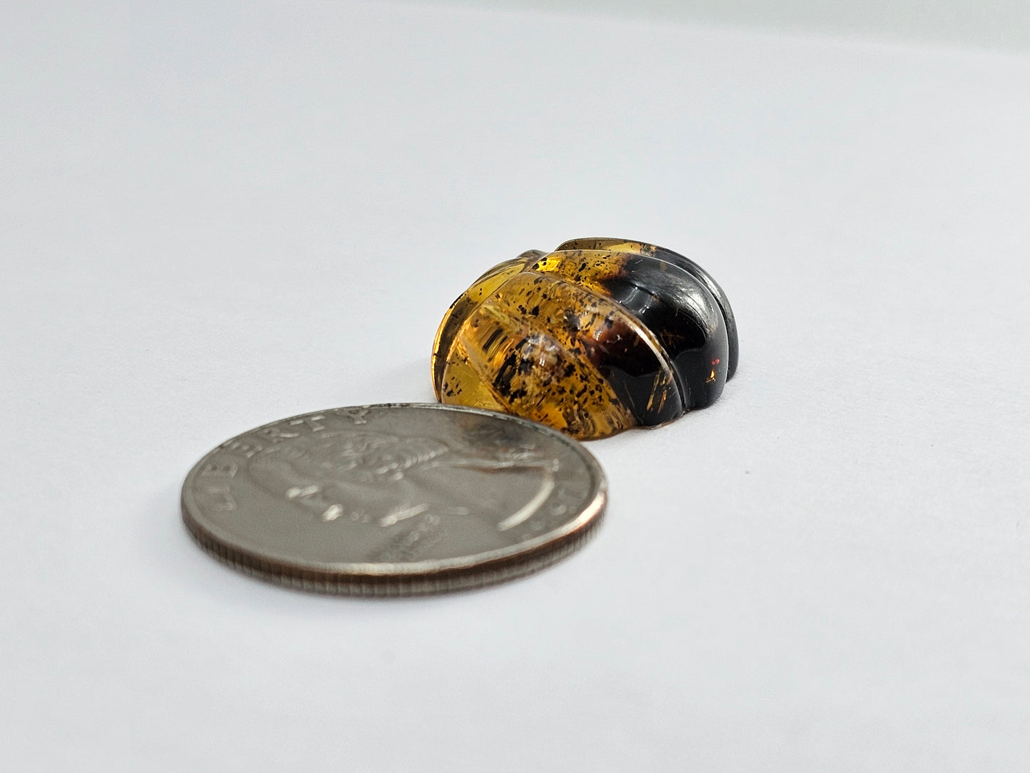 Amber pumpkin cabochon