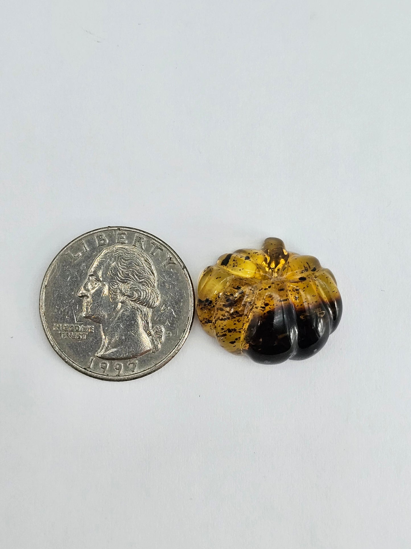 Amber pumpkin cabochon