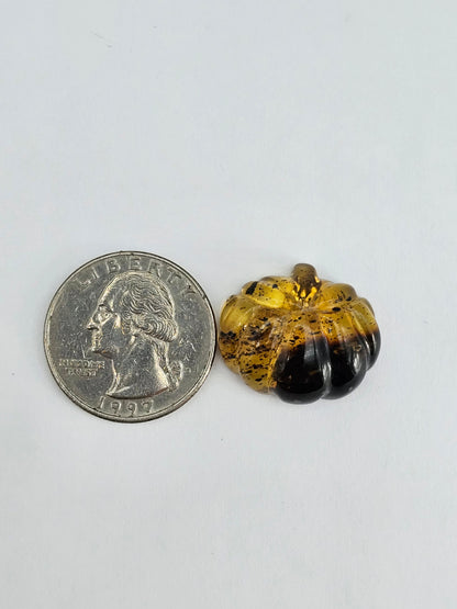 Amber pumpkin cabochon