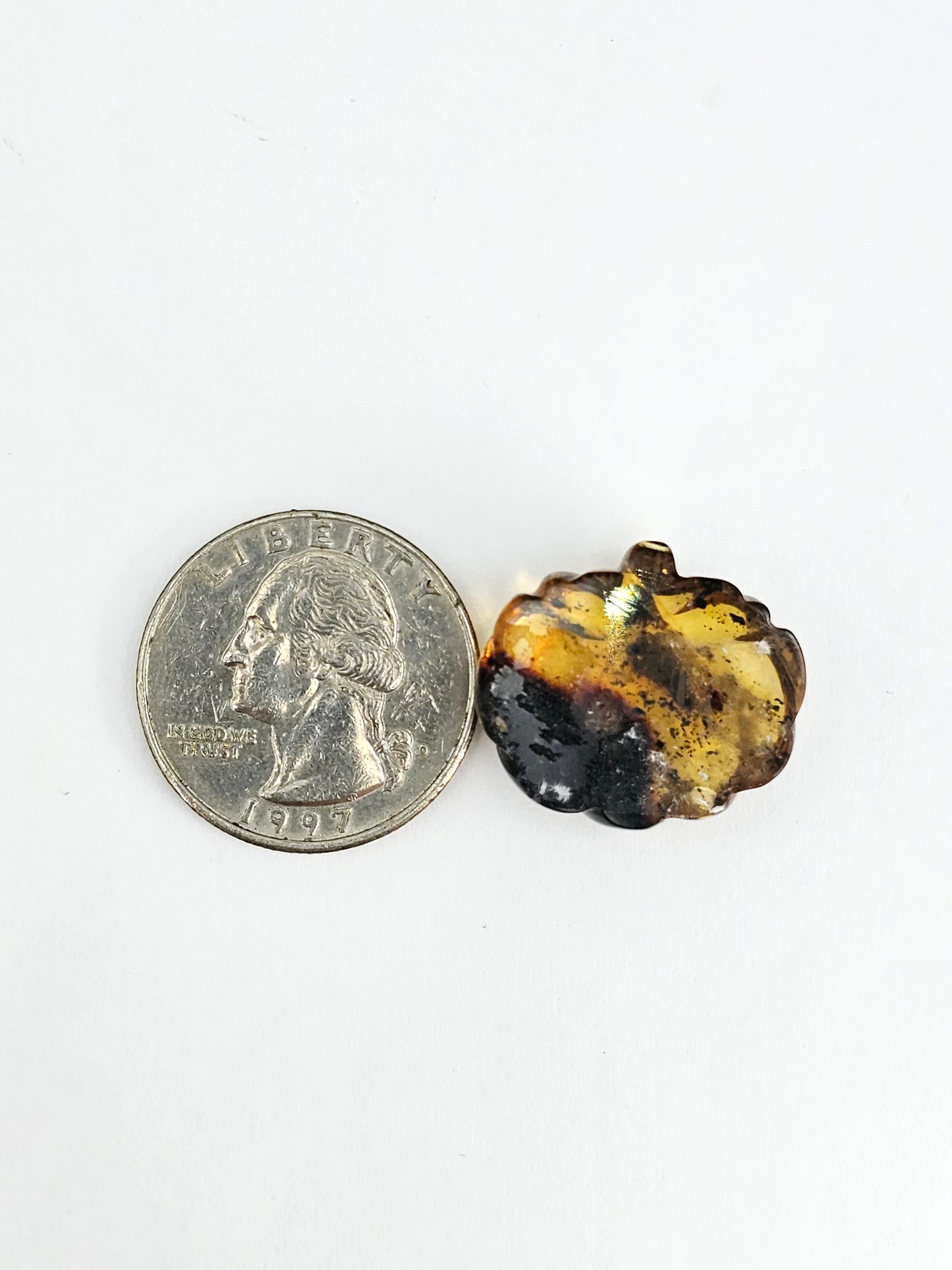 Amber pumpkin cabochon
