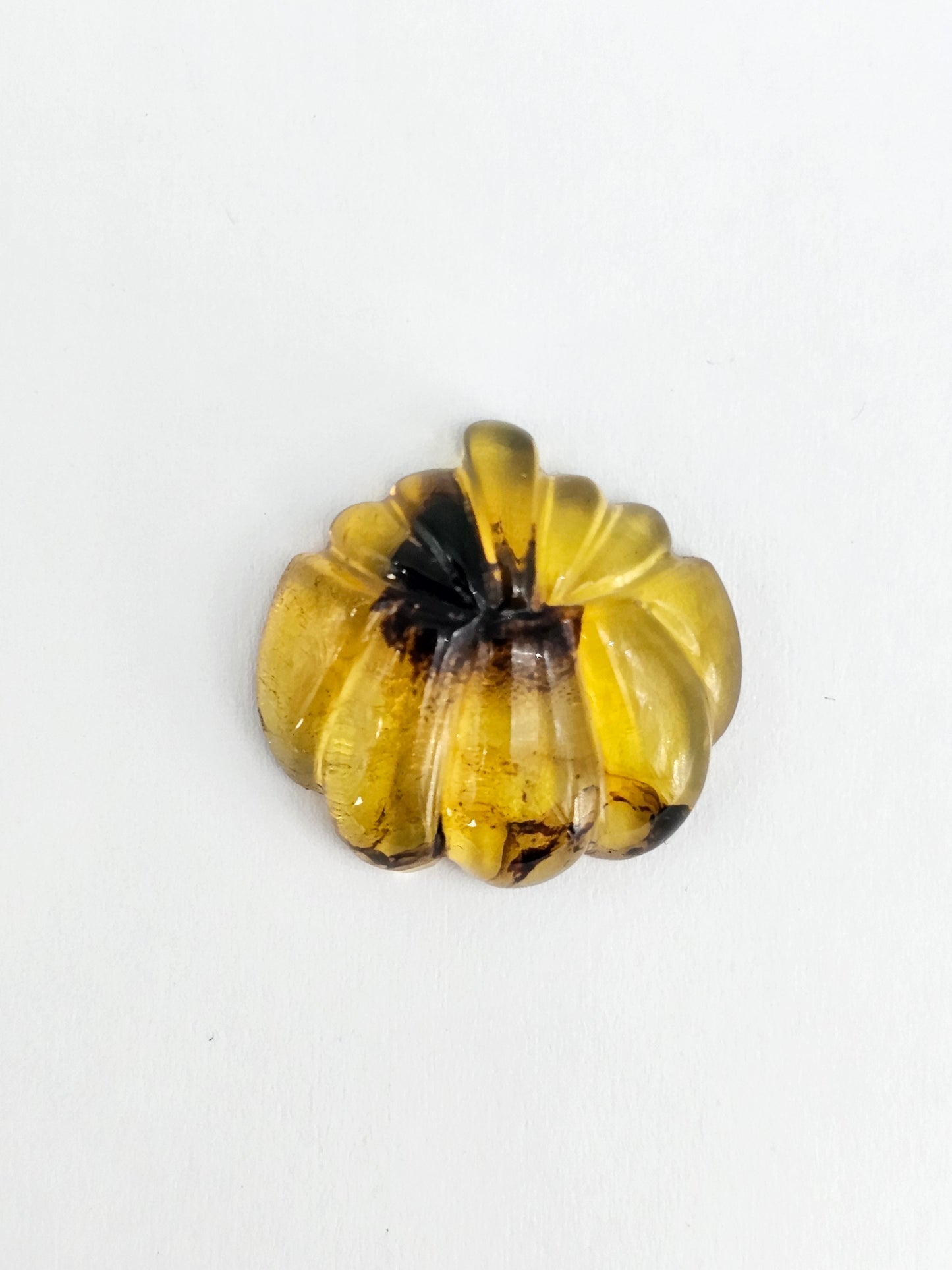 Amber pumpkin cabochon