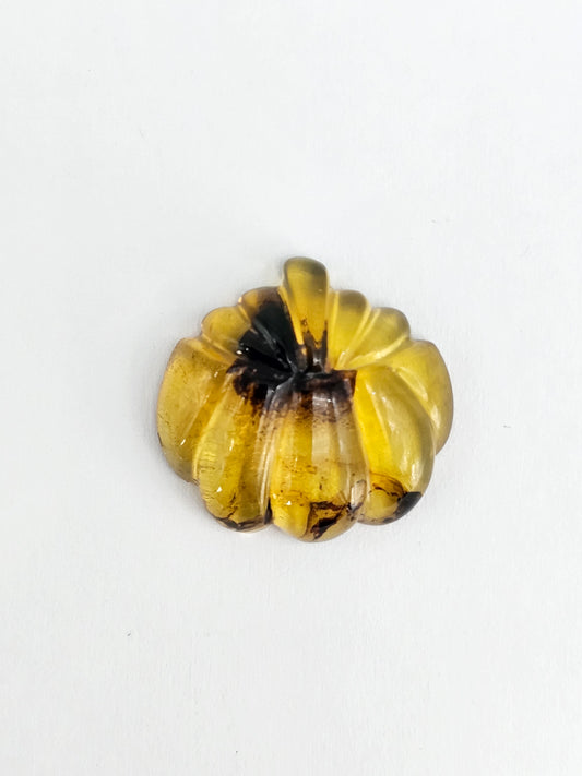 Amber pumpkin cabochon