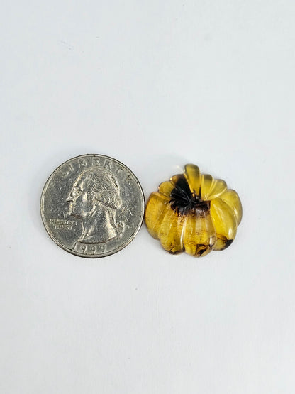 Amber pumpkin cabochon