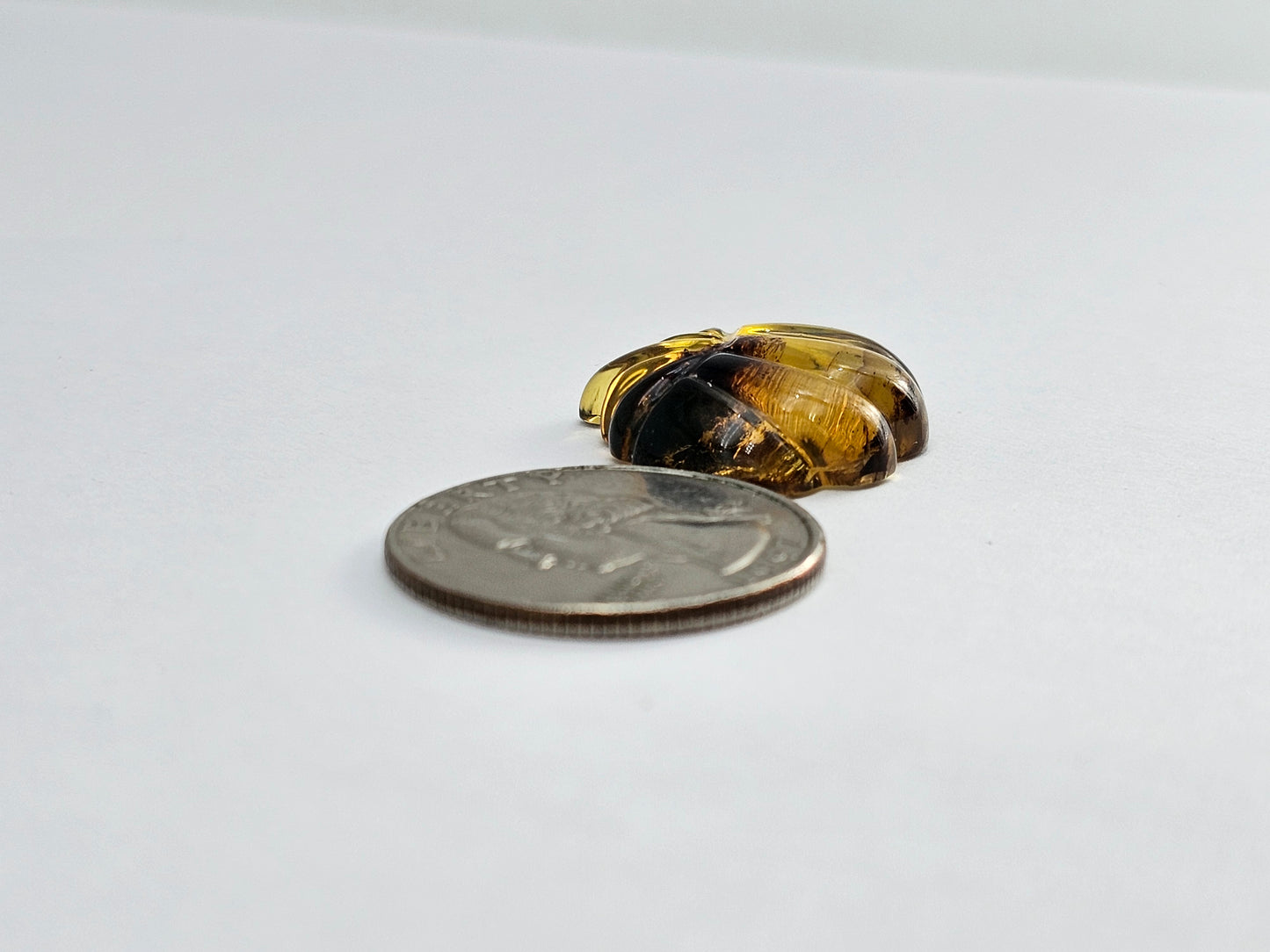 Amber pumpkin cabochon