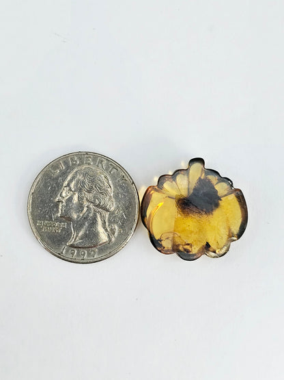 Amber pumpkin cabochon