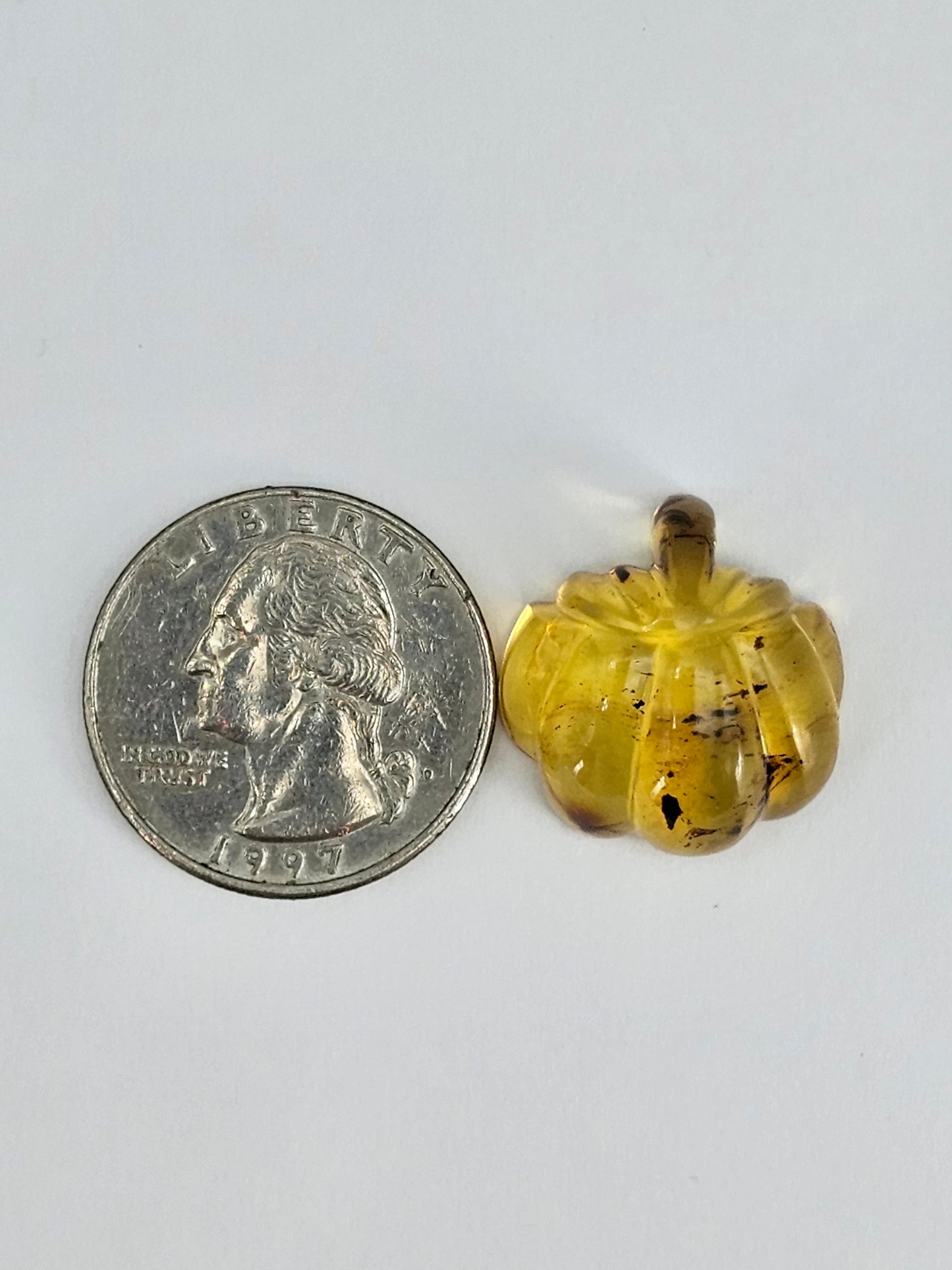 Amber pumpkin cabochon