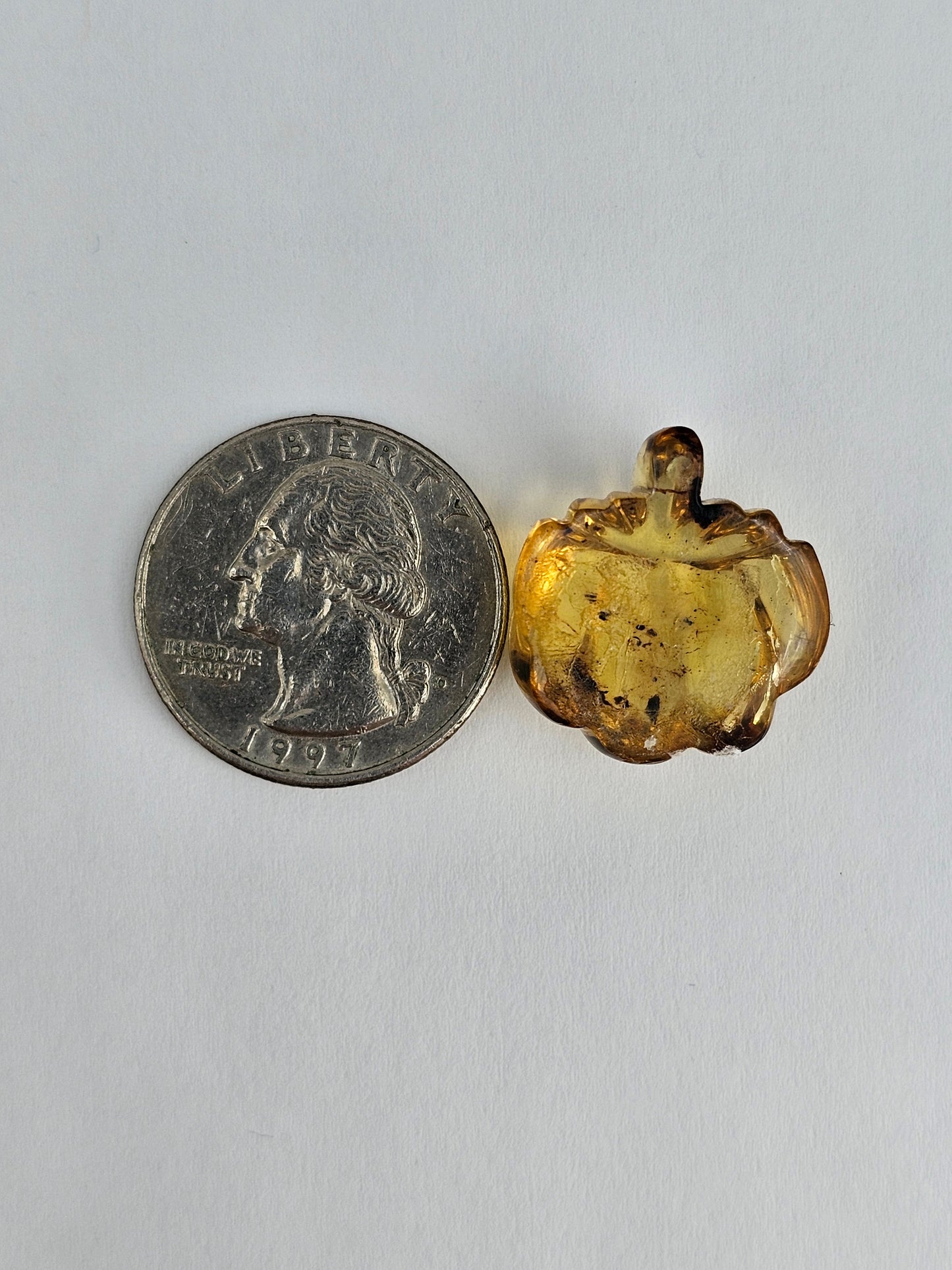 Amber pumpkin cabochon