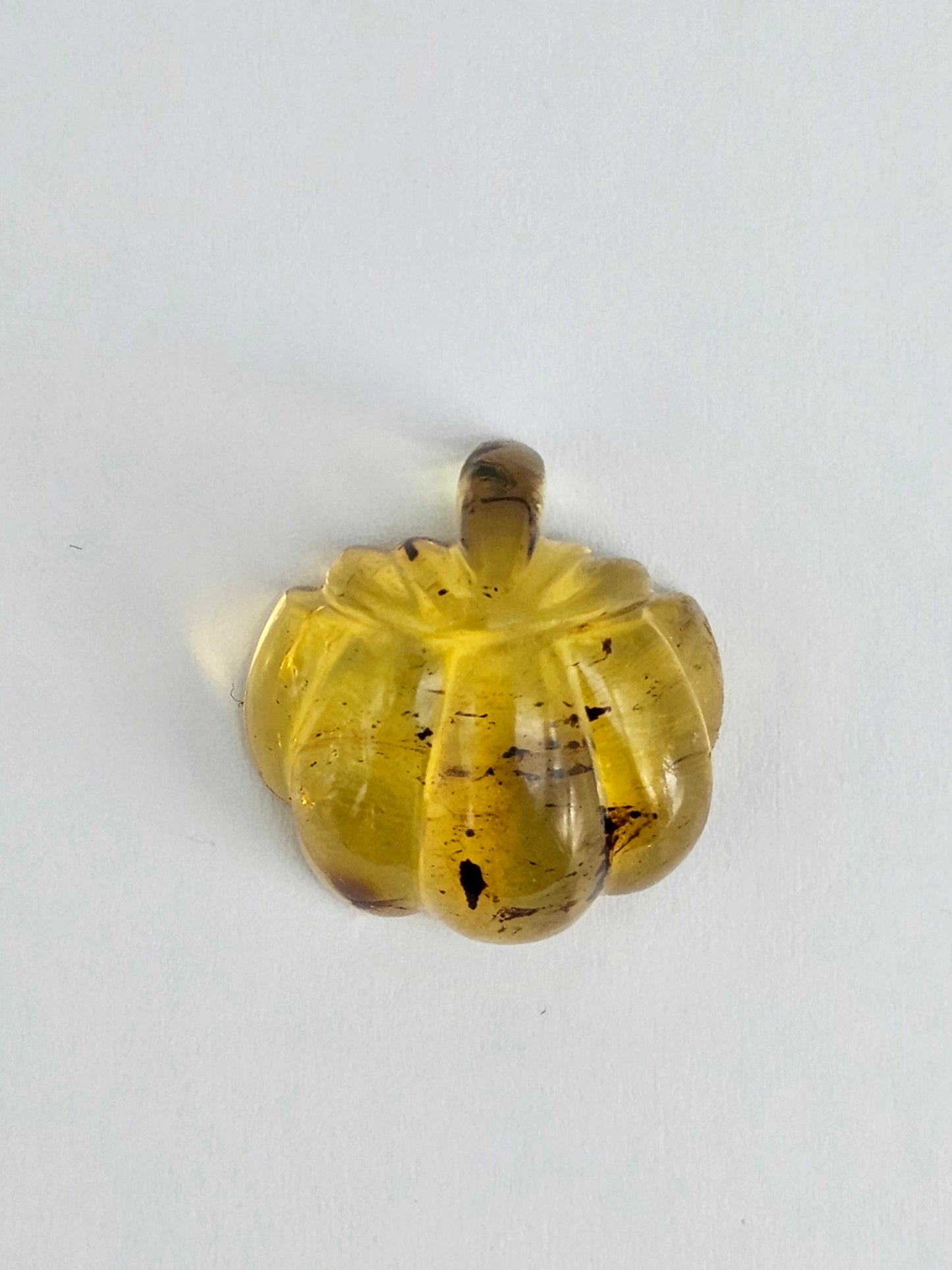 Amber pumpkin cabochon
