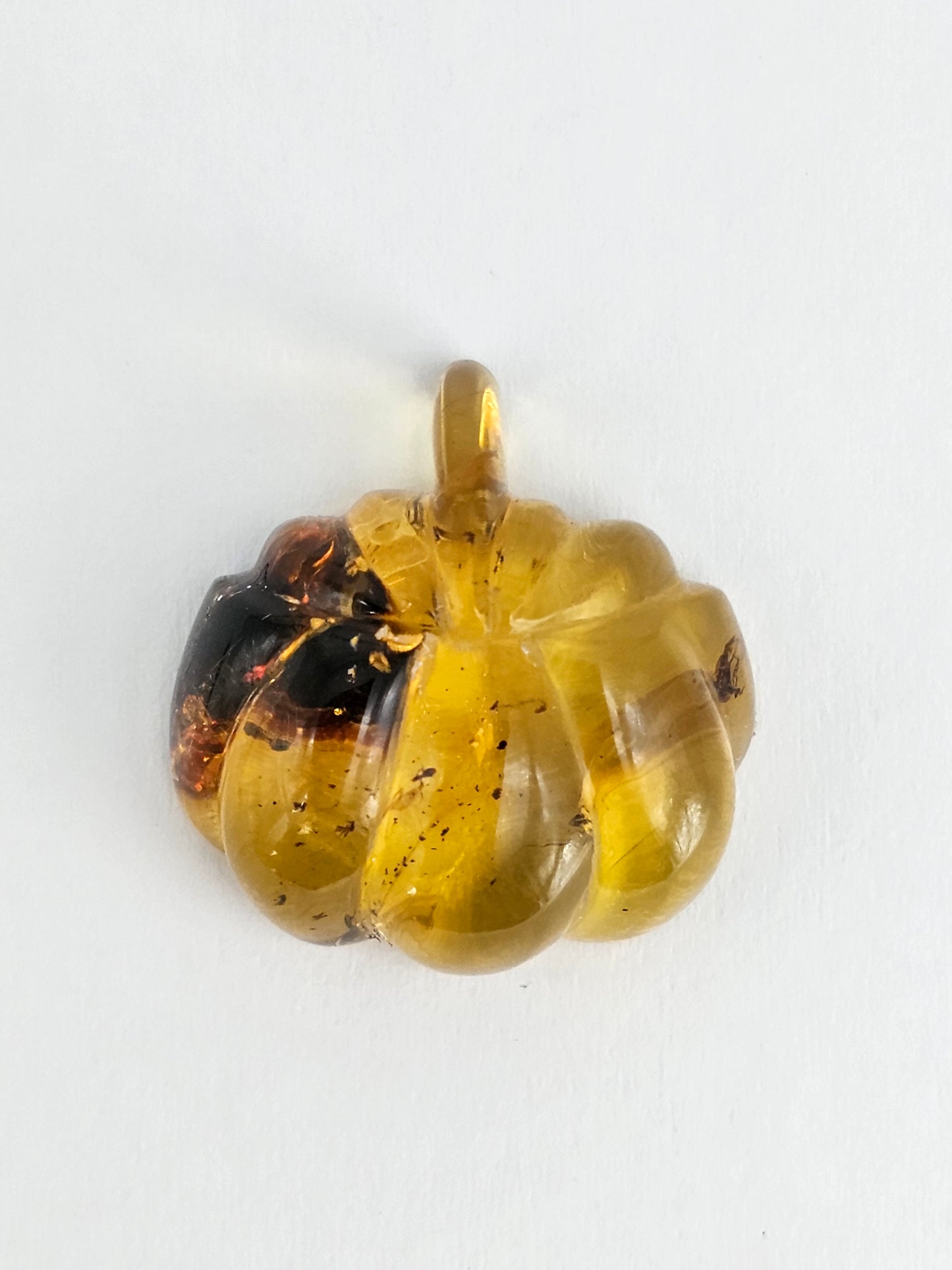 Amber pumpkin cabochon