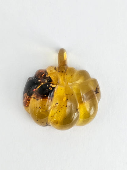 Amber pumpkin cabochon