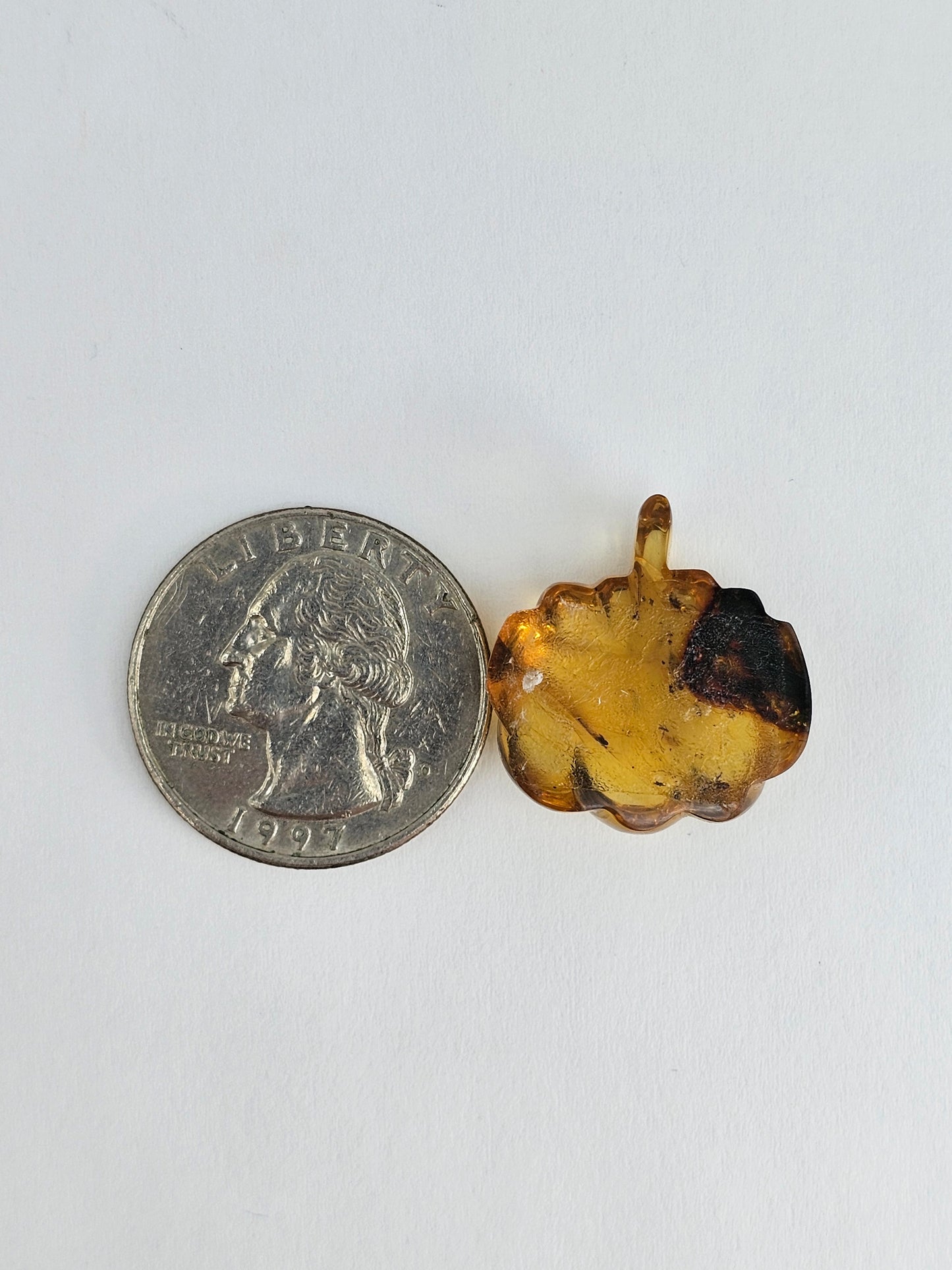 Amber pumpkin cabochon