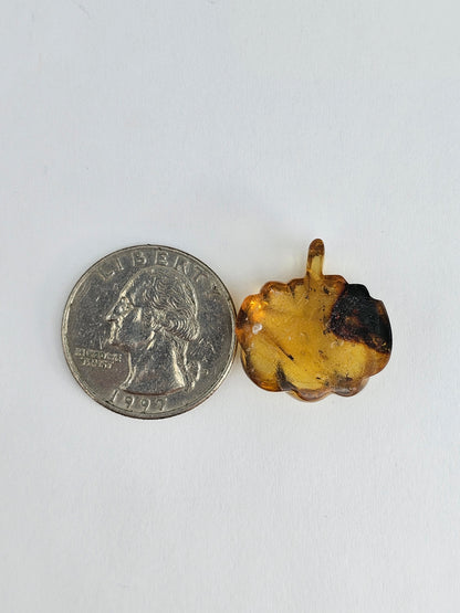 Amber pumpkin cabochon