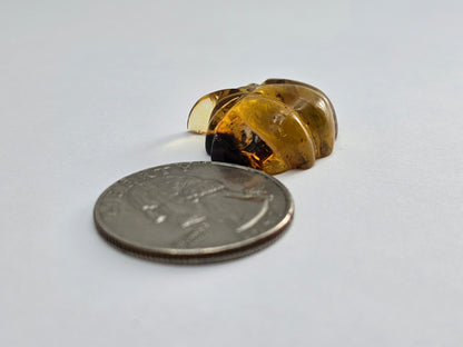 Amber pumpkin cabochon