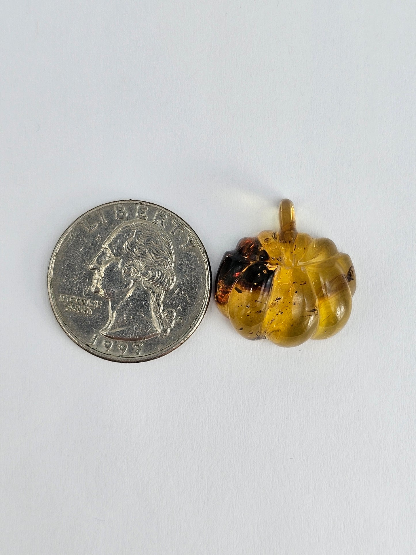 Amber pumpkin cabochon