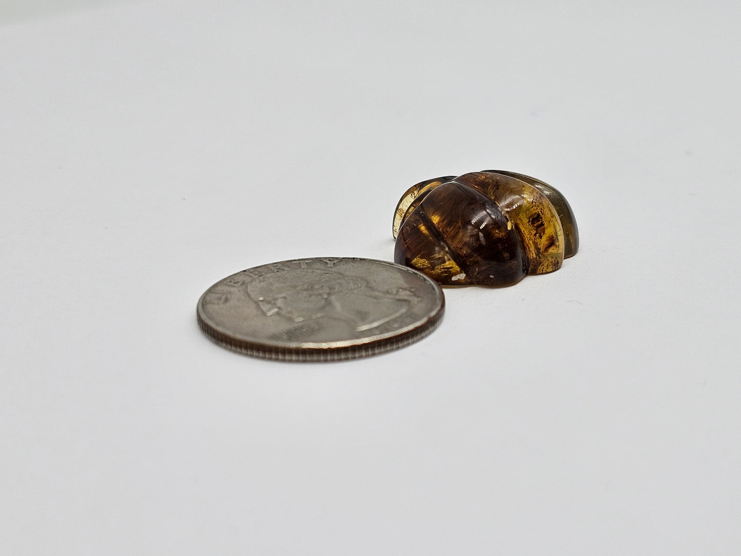 Amber pumpkin cabochon