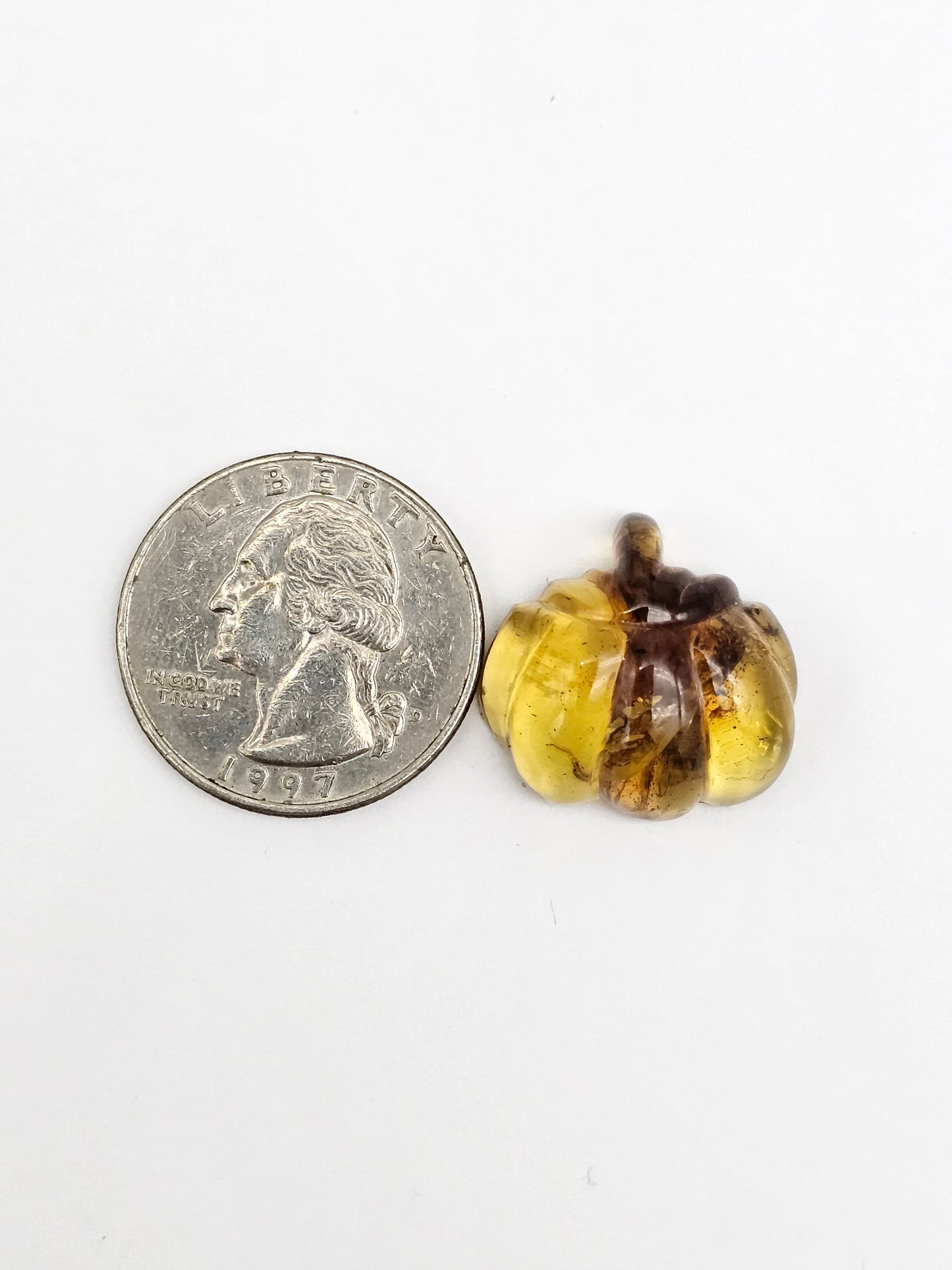 Amber pumpkin cabochon