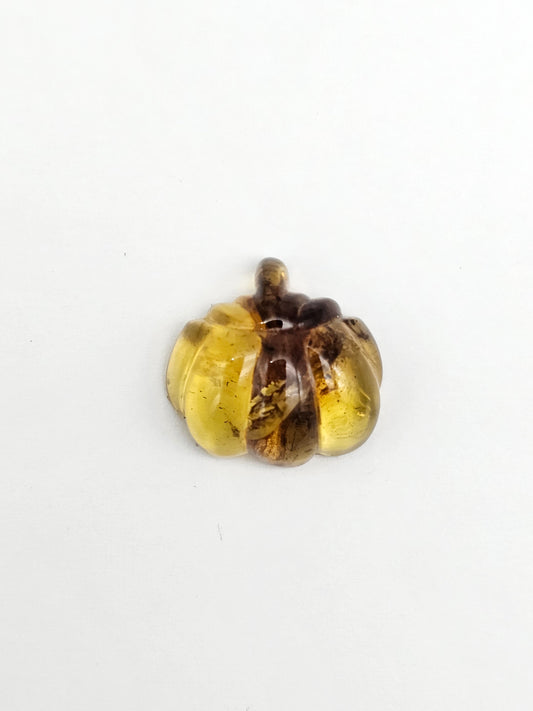 Amber pumpkin cabochon