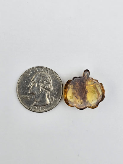 Amber pumpkin cabochon