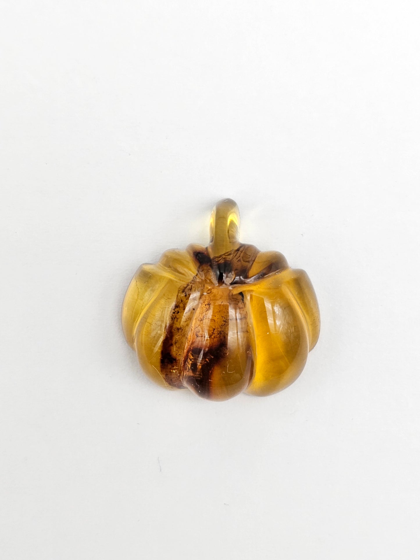 Amber pumpkin cabochon