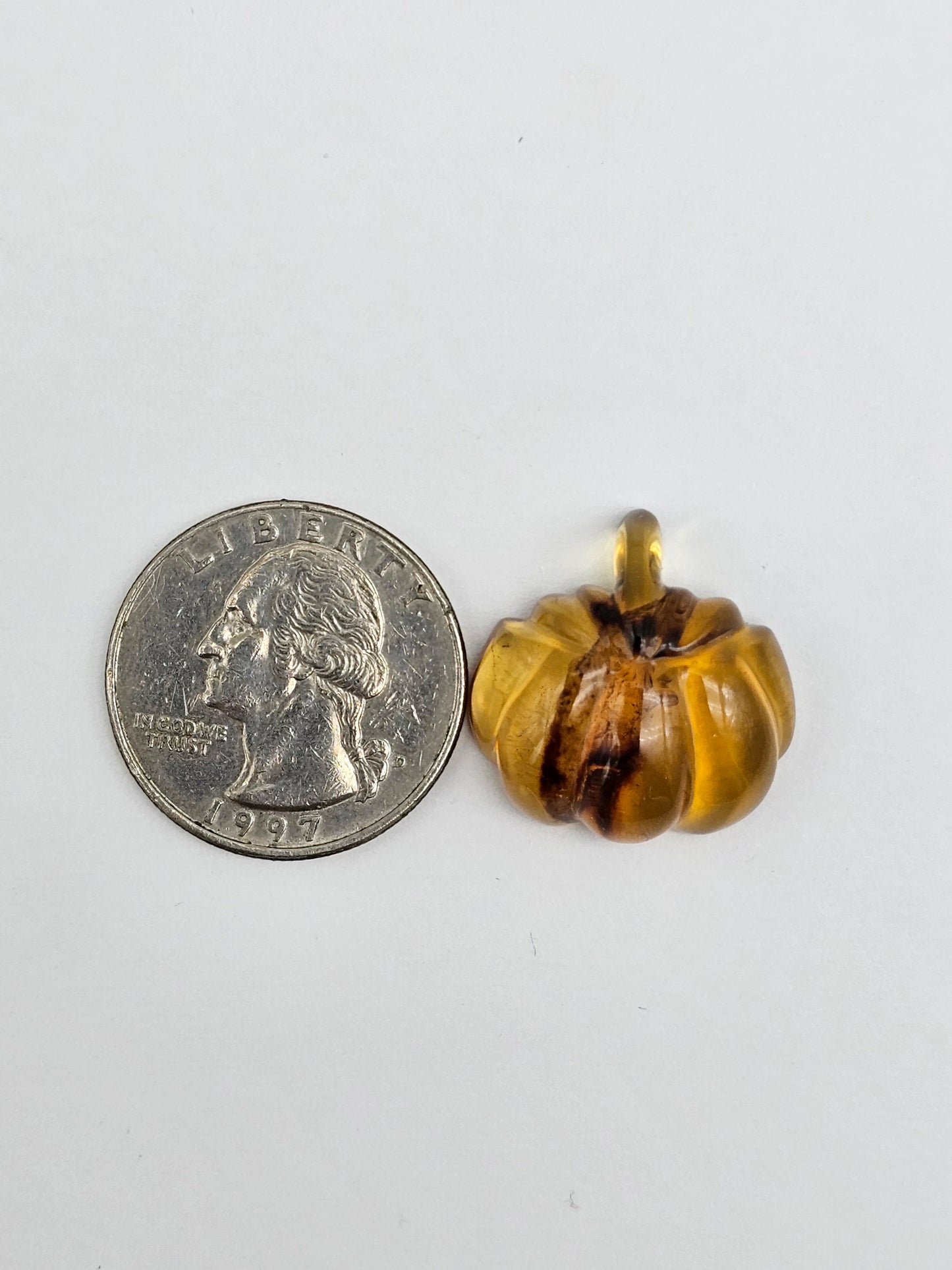 Amber pumpkin cabochon