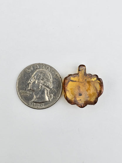 Amber pumpkin cabochon