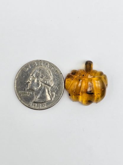 Amber pumpkin cabochon