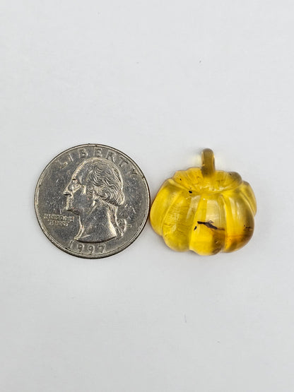 Amber pumpkin cabochon