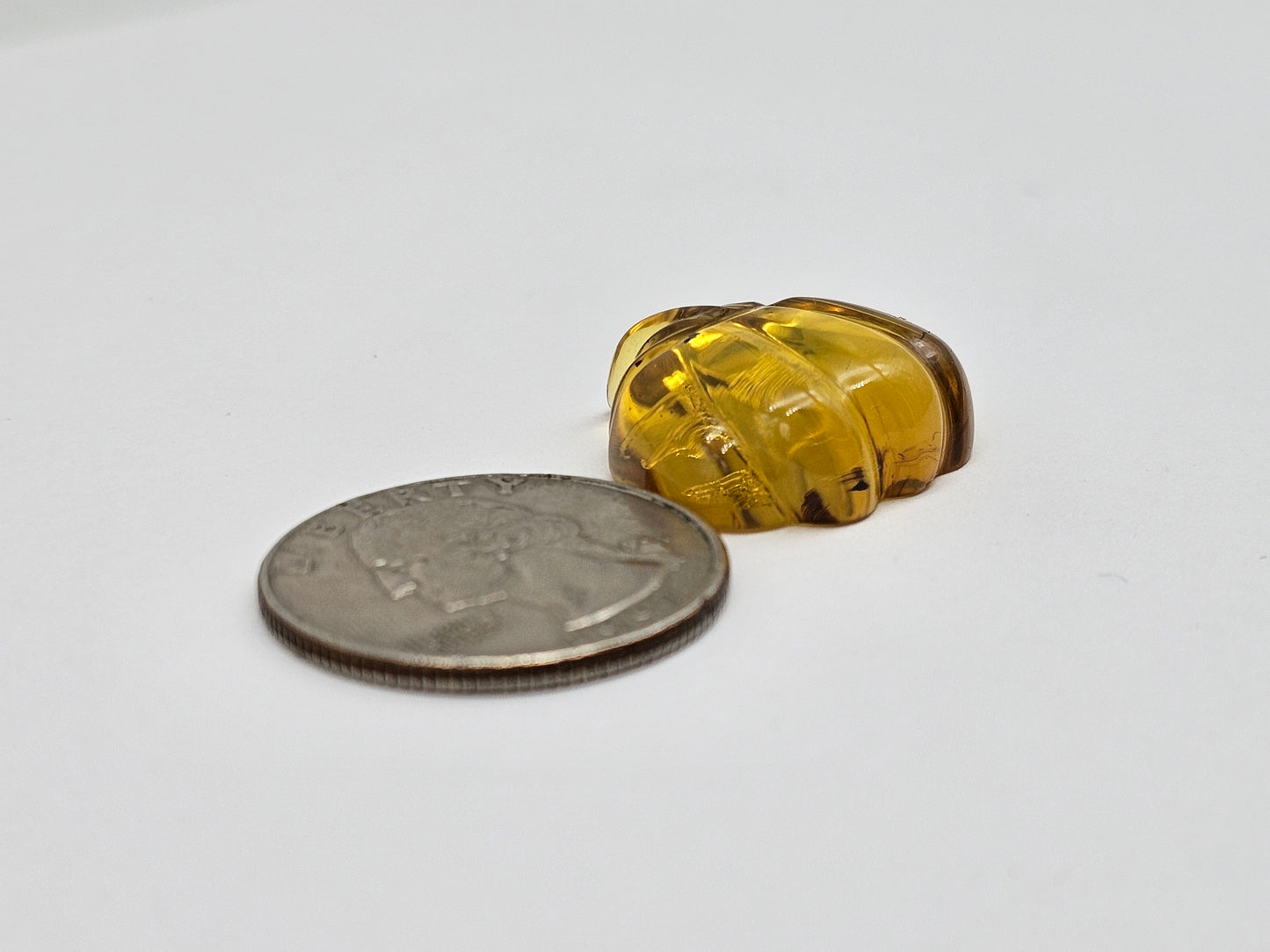 Amber pumpkin cabochon