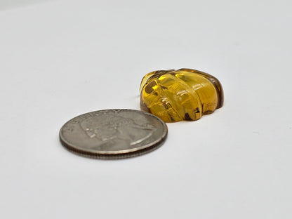 Amber pumpkin cabochon