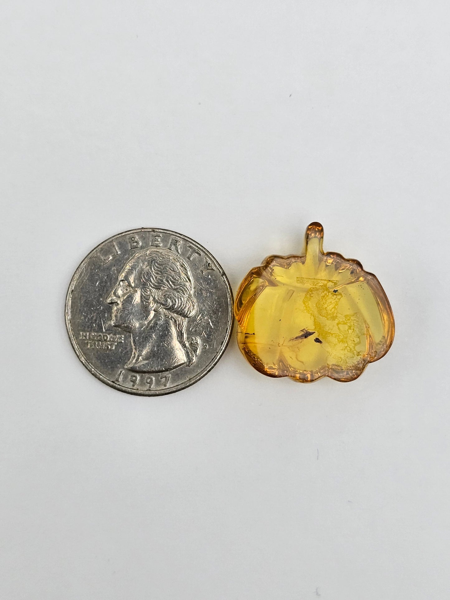 Amber pumpkin cabochon