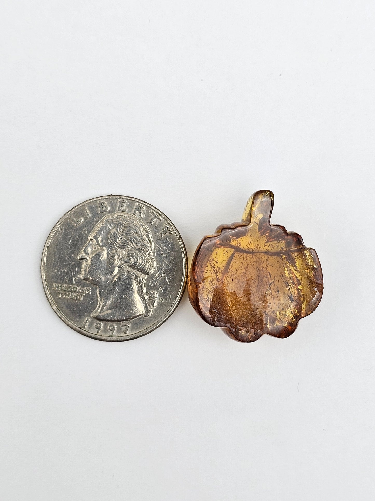 Amber  pumpkin cabochon