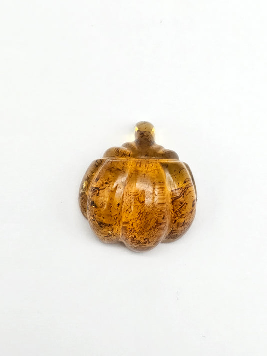 Amber  pumpkin cabochon