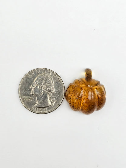 Amber  pumpkin cabochon