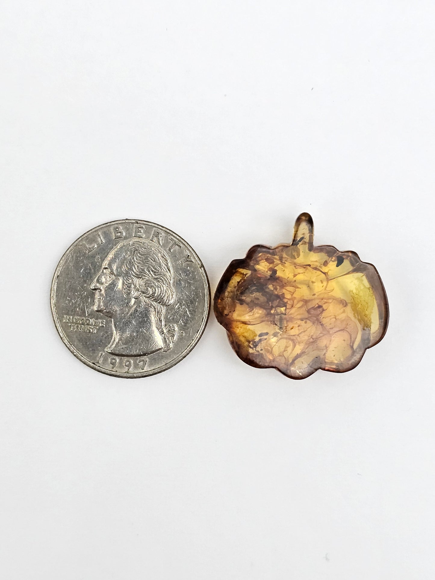 Amber pumpkin cabochon