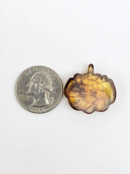 Amber pumpkin cabochon
