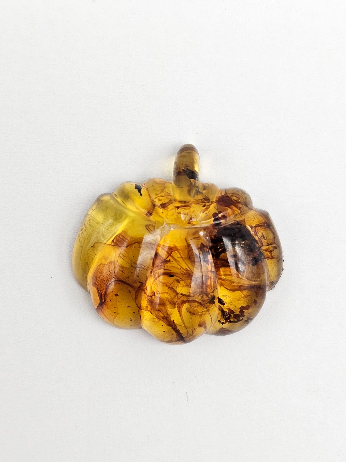 Amber pumpkin cabochon
