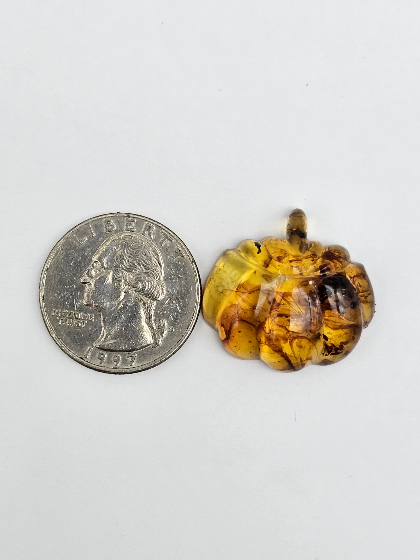Amber pumpkin cabochon