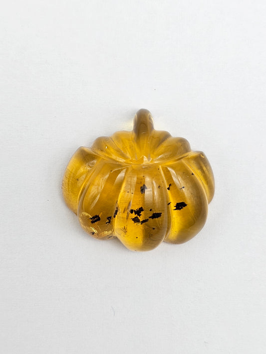 Amber pumpkin cabochon