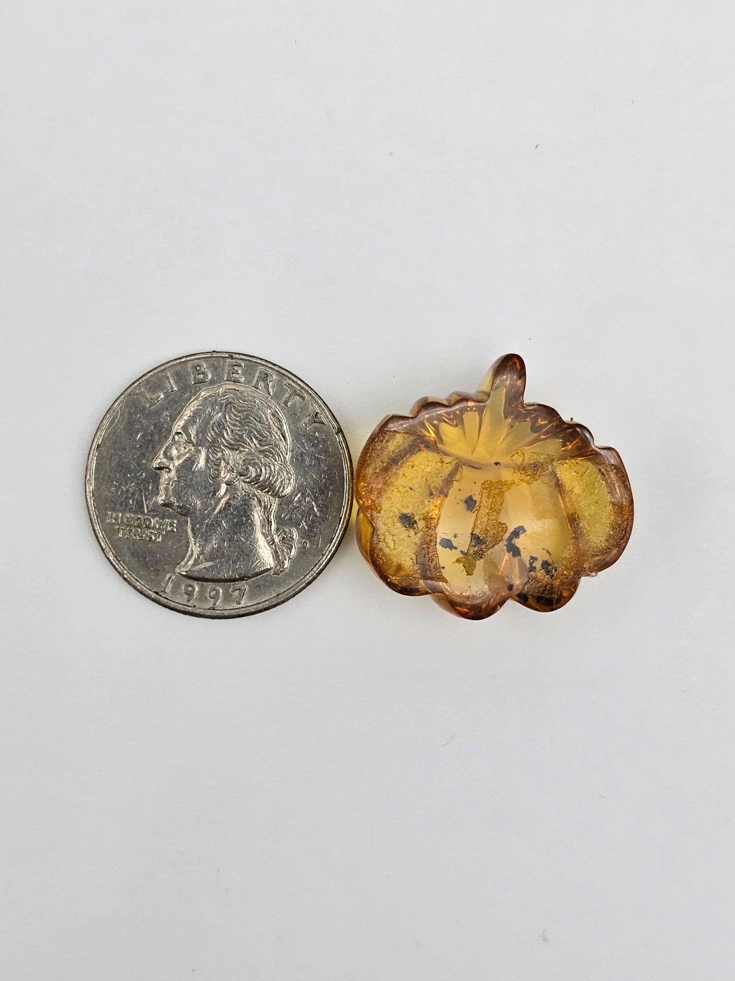 Amber pumpkin cabochon