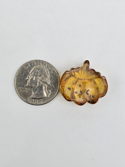 Amber pumpkin cabochon