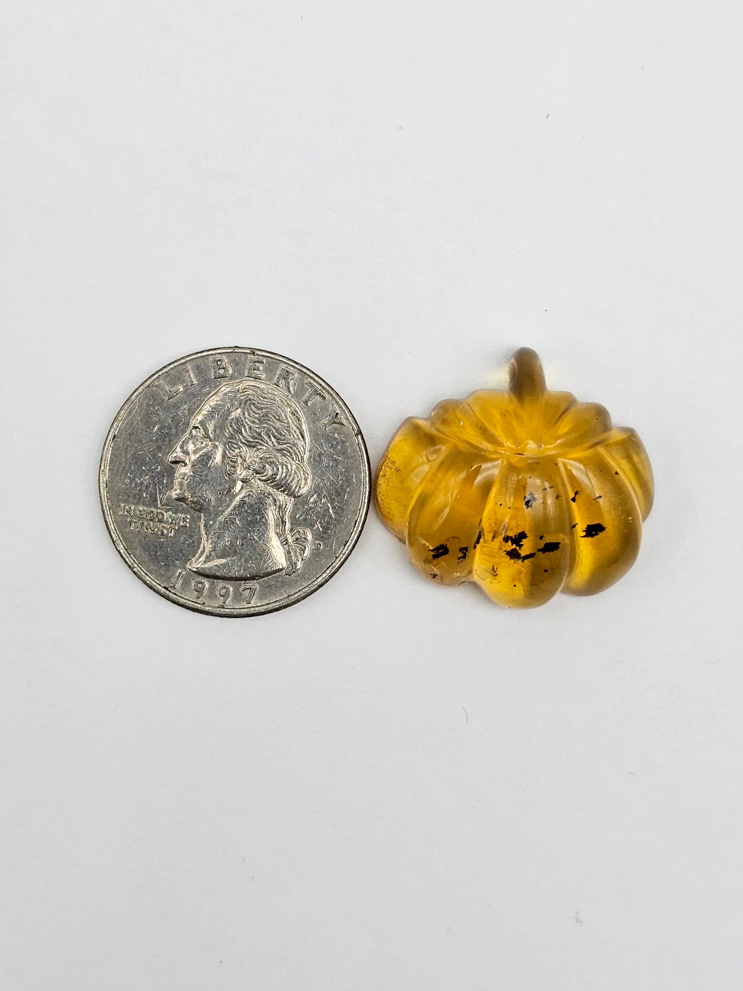 Amber pumpkin cabochon