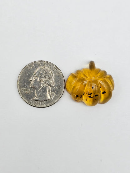 Amber pumpkin cabochon