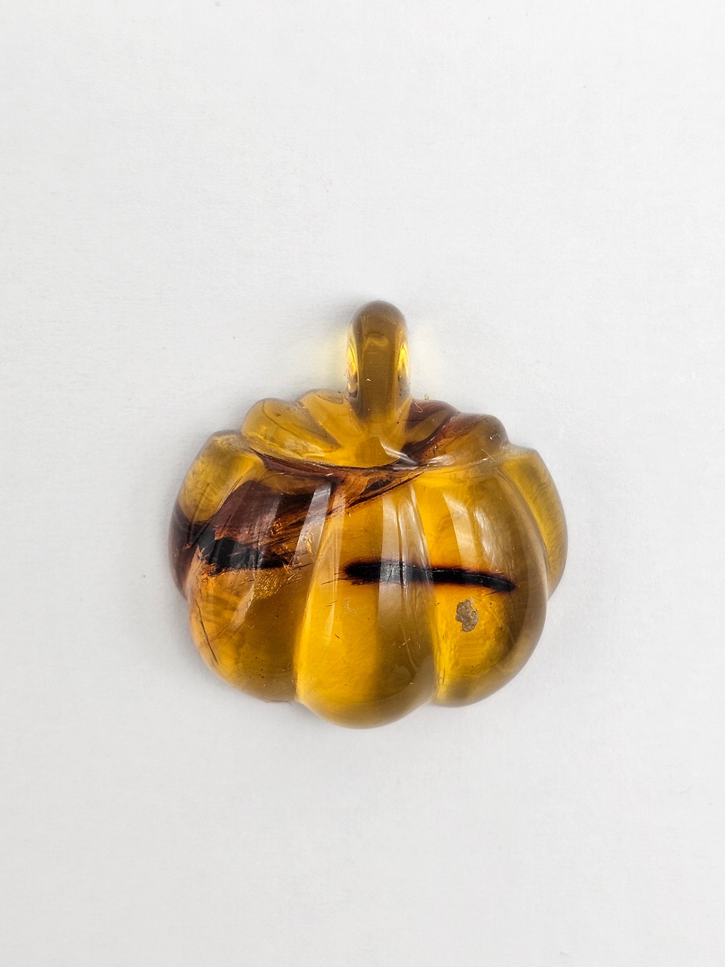 Amber pumpkin cabochon
